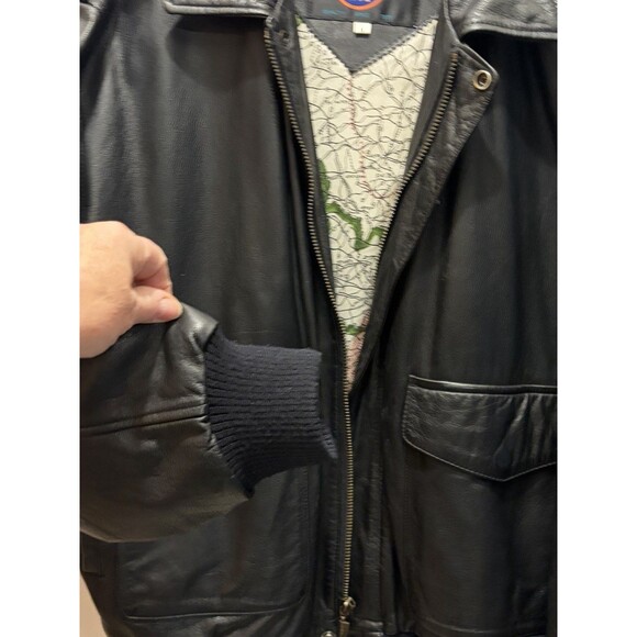 Hard Rock Cafe Las Vegas Men L Leather Bomber Jacket Vintage Y2K Biker Retro - Picture 9 of 16